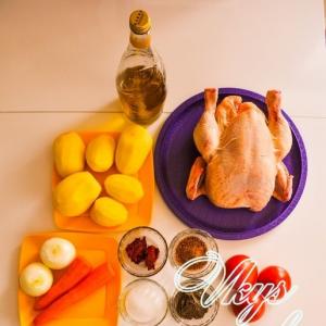 Жаркое из курицы с овощами в духовке пошаговый рецепт с фото Жаркое из курицы быстро и вкусно